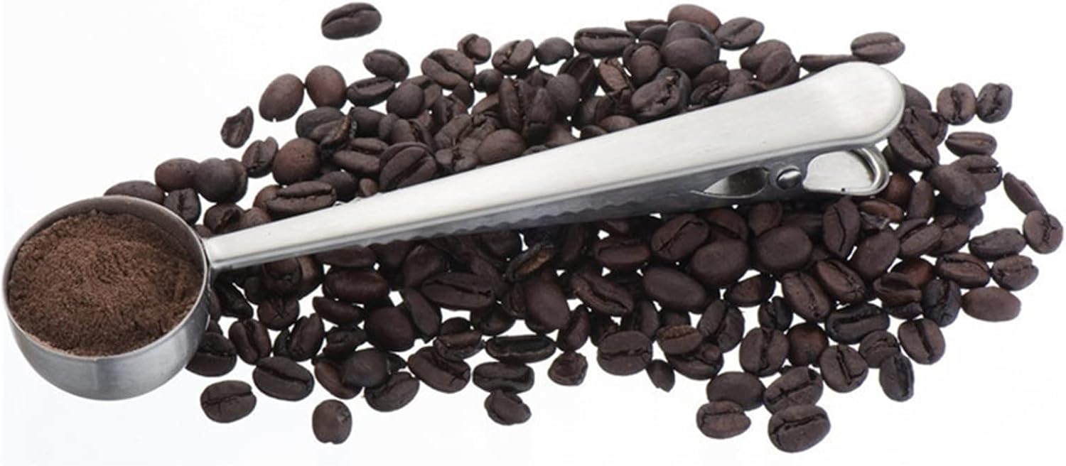 Coffee Scoops Two-in-one for Coffee Spoons stainless steel Gold Sealing Clip Recipient Cafe Decor for kitchen tools