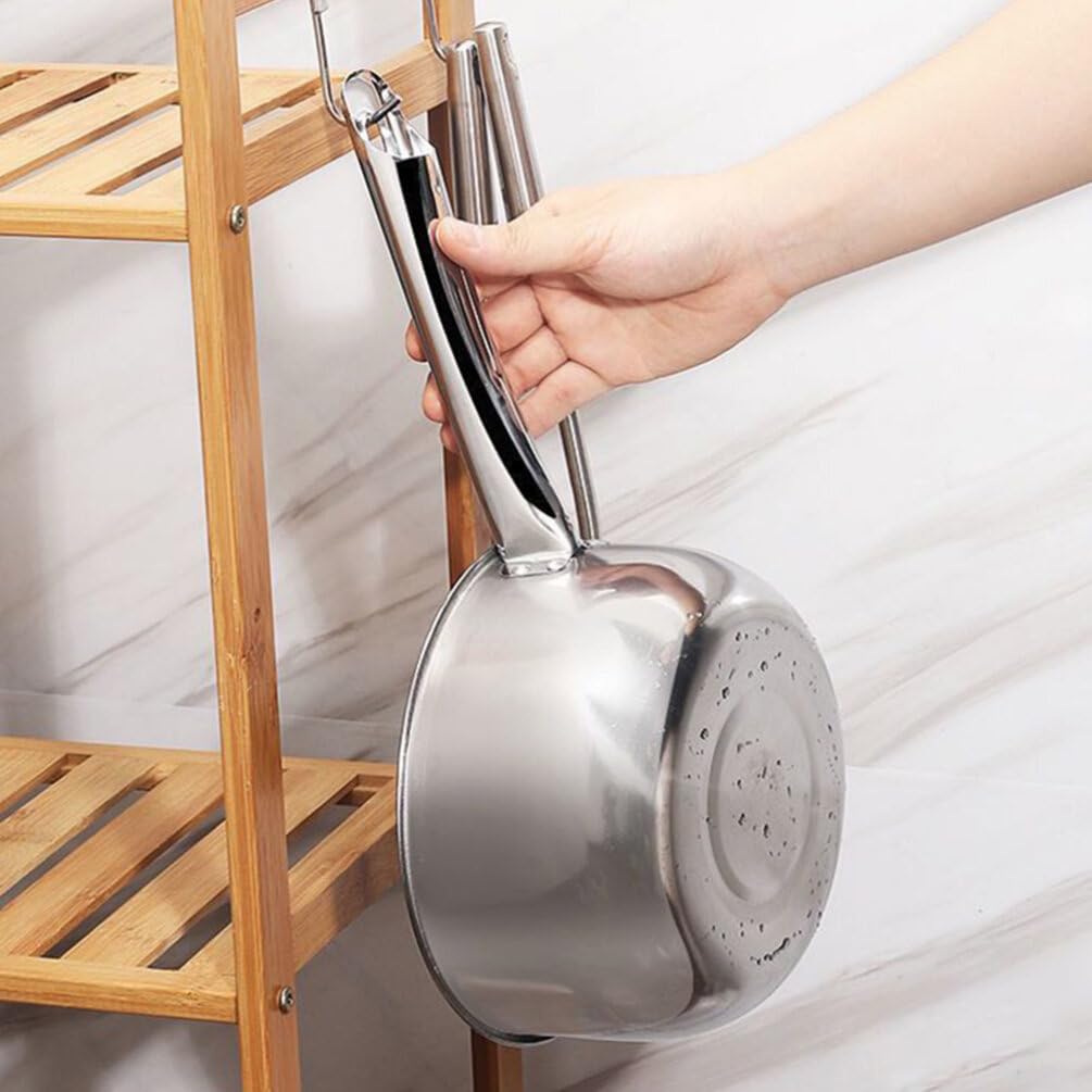 Soup Scoop Water Ladle Stainless Steel Hair Washing Scoop Long Handle Bailer Water Scoop Shower Water Dipper Bath Ladle Dipper Kitchen Bathroom Accessories 18cm