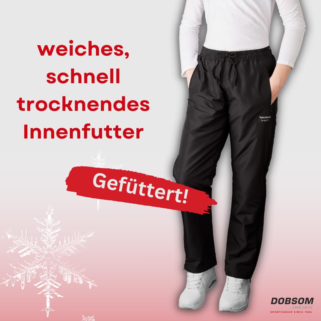 Dobsom Comfort Reha Hose für Kinder gefüttert I Kinderhose mit durchgehendem seitlichen Reißverschluss | Einfach An- und Auszuziehen | Jungen & Mädchen Trainingshose | Sporthose | Jogginghose