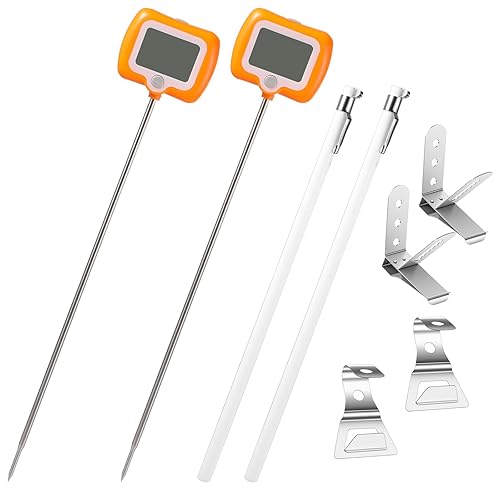 2 Pcs Digital Candy Thermometer with Pot Clip, Waterproof Instant