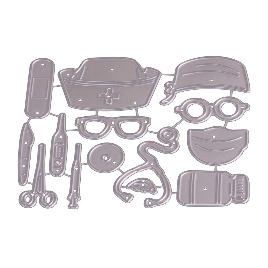 LiRRvb Surgical Tools Metal Cutting Die Nurse Die Cuts Embossing Template for Paper Scrapbooking Album Decor Stencils for