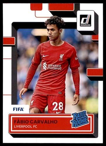 2022-23 Donruss FIFA Soccer #185 Fabio Carvalho Liverpool FC Rated Rookie Official Panini Trading Card (Stock Photo Shown, card in near mint to mint