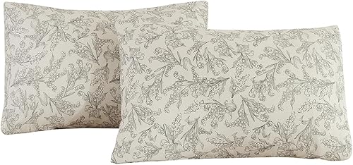 Miniatura 17 de ECOCOTT Juego de 2 fundas de almohada 100 % algodón con estampado floral, tamaño estándar, cierre de sobre súper suave (estándar, 20 x 26 pulgadas)