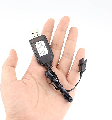 Miniatura 3 de 2 unids cargador de batería de litio 7.4V LiPo batería USB cable cargador con conector SM-3P enchufe para vehículo modelo RC Buggy coche camión barco