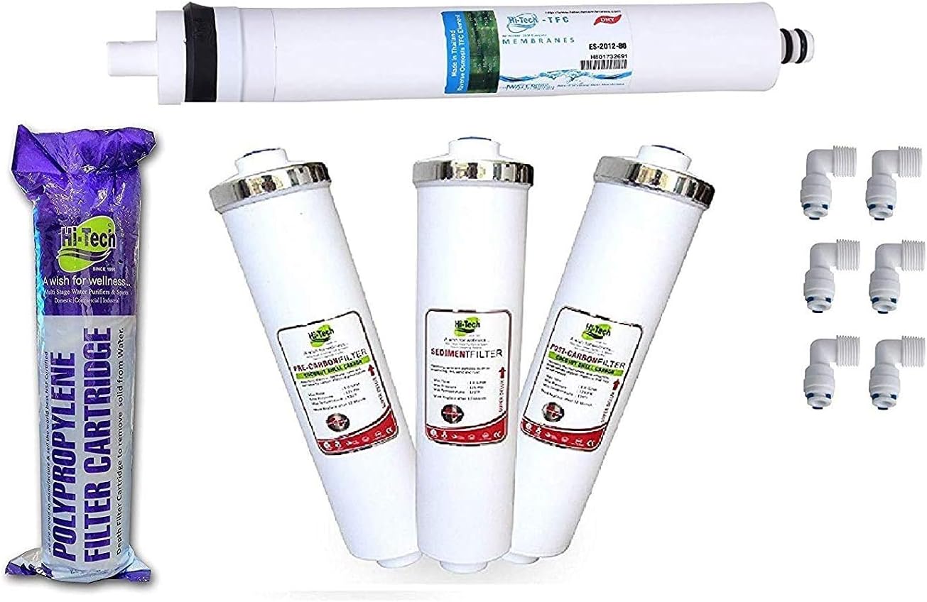 Water Purifier Filter Set & 80 GPD Membrane and Sediment Filter