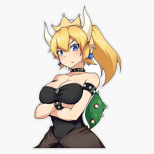 Calcomanía de vinilo para parachoques de Bowsette, impermeable, 5 pulgadas
