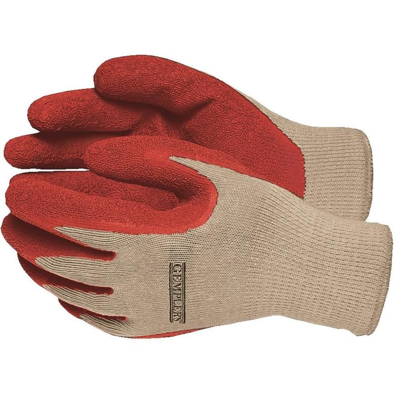 Gempler's Extra-Thick Textured Latex-Coated Work Gloves (Size MEDIUM) made from Polyester/Cotton Blend Knit. Chemical and Water-Resistant Palm and Fingers plus Outstanding Grip