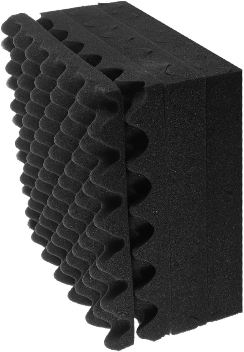 6pcs Acoustic Isolation Pads Black Sponge for Room Workshop