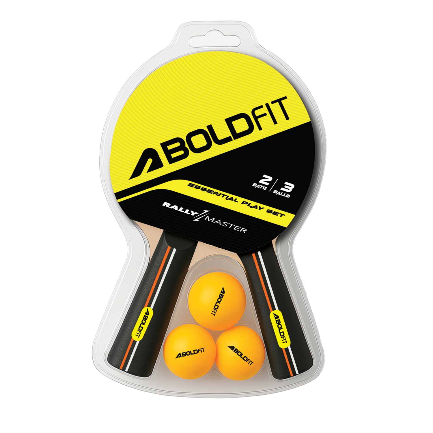 Boldfit Table Tennis Racquet Set Professional Table Tennis Set 2 Racquets & 3 Balls TT Bat and Table Tennis Balls for Home Ping Pong Ball & Racket with Grip Table Tennis Playset 2pcs Racket & 3 Balls