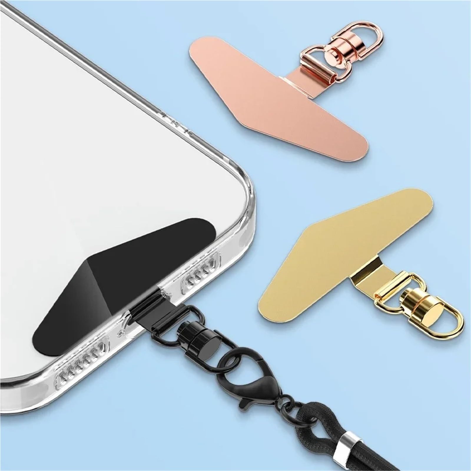 Zakładka Tether Zakładka tether, zakładka tetheringu telefonu Obrót o 360 stopni Komórka Smycz Łatka Złącze uszczelki 10 do 20 sztuk (złoto, 18 szt.)(Gold,18pcs)