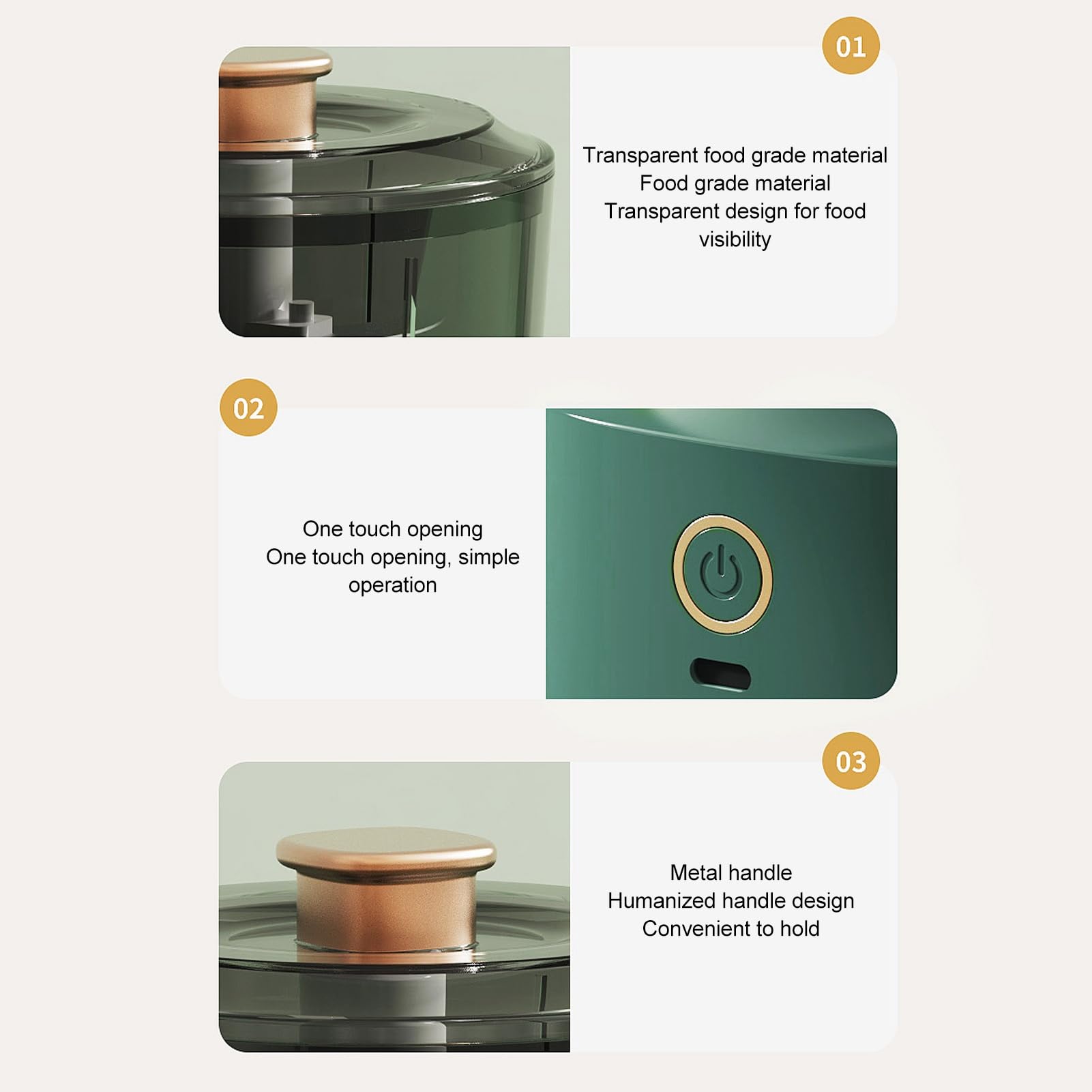 Airshi Robot Culinaire pour bébé, Mini Hachoir Professionnel Portable pour Aliments pour Bébés pour Viande pour Oignon pour Cuisine