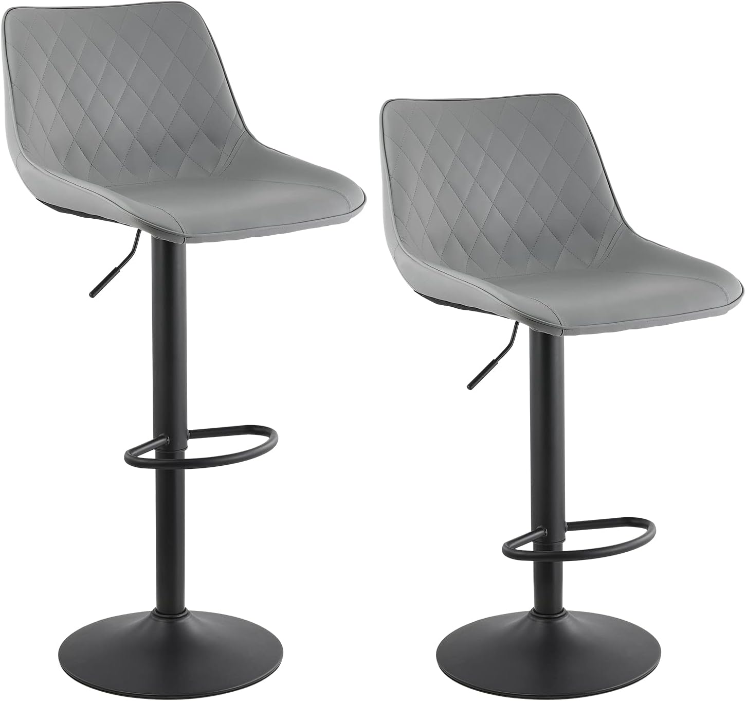 CLIPOP 360 ° Swivel Bar Stools Set of 2, Pu Leather