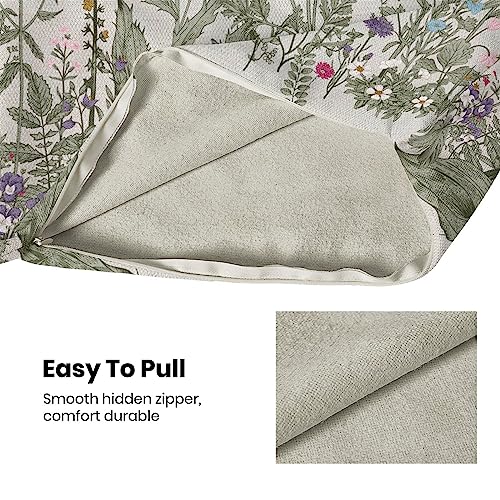 Kkvee Flower Throw Pillow Covers 16X16 Set Of 2, Flowers Pillow Cushion Cases, Modern Decorative Square Pillowcovers For Sofa Couch Bedroom Living Room Car Seat #TOP4