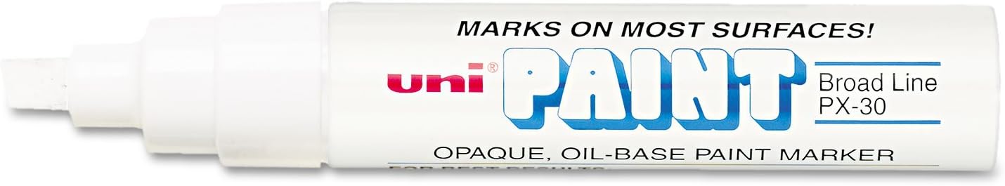 Sanford uni-Paint 63743 uni-Paint Marker, Broad Tip, White