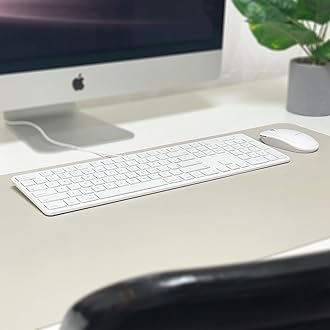 Macally Slim USB Wired Keyboard for Mac and Windows PC - Full Size 104 Key Layout & 16 Shortcut Keys - Scissor Keycaps for Smooth Typing - Mac Wired Keyboard with Numeric Keypad