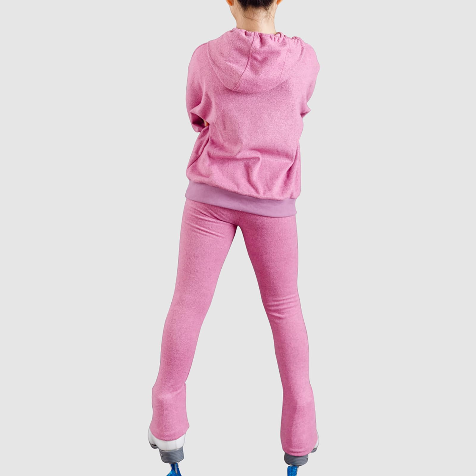 Set di Abbigliamento Sportivo per Pattinaggio Artistico Donne Giacca con Cappuccio e Pantaloni Tracksuits(Size:XL,Color:Rosa)