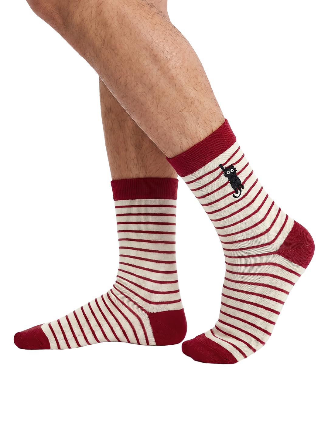 Souled Socks: Cat On The Line Socks - Unisex Ankle-Length Cotton Blend Casual Socks | Quirky Graphic Printed Everyday Socks | Urban Streetwear Accessory-image-16