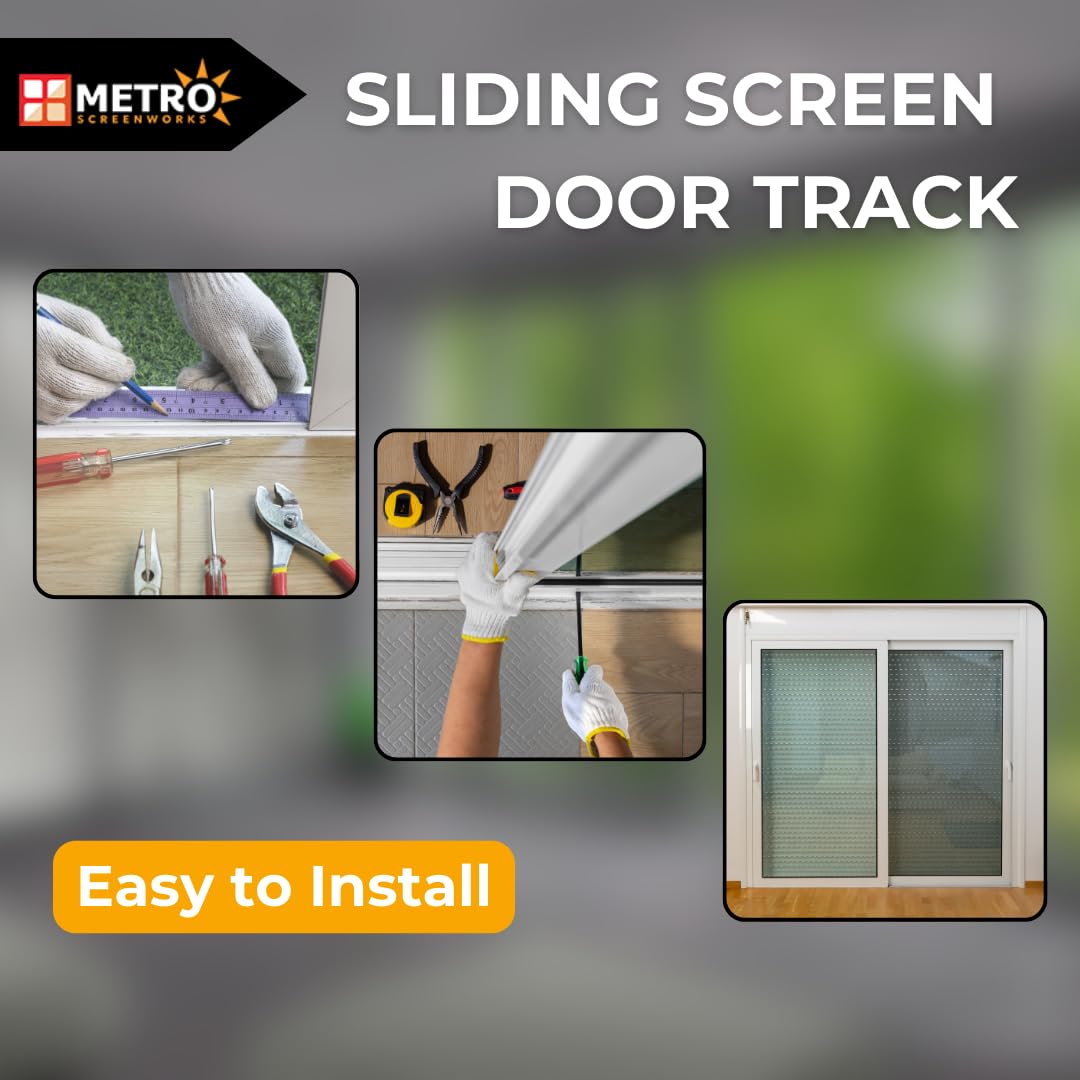 Sliding Door Bottom Track - Replacement Sliding Screen Door Track System - Easy Assembly Sliding Door Hardware & Replacement Tracks - Modern White Vinyl Square Bottom Tracks by HURD - 96 in, 1 Piece