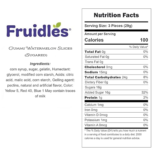 Miniatura 2 de Fruidles Gomitas de sandía en rodajas de caramelo, deliciosas gomitas de sabores de frutas recubiertas de azúcar (media libra)