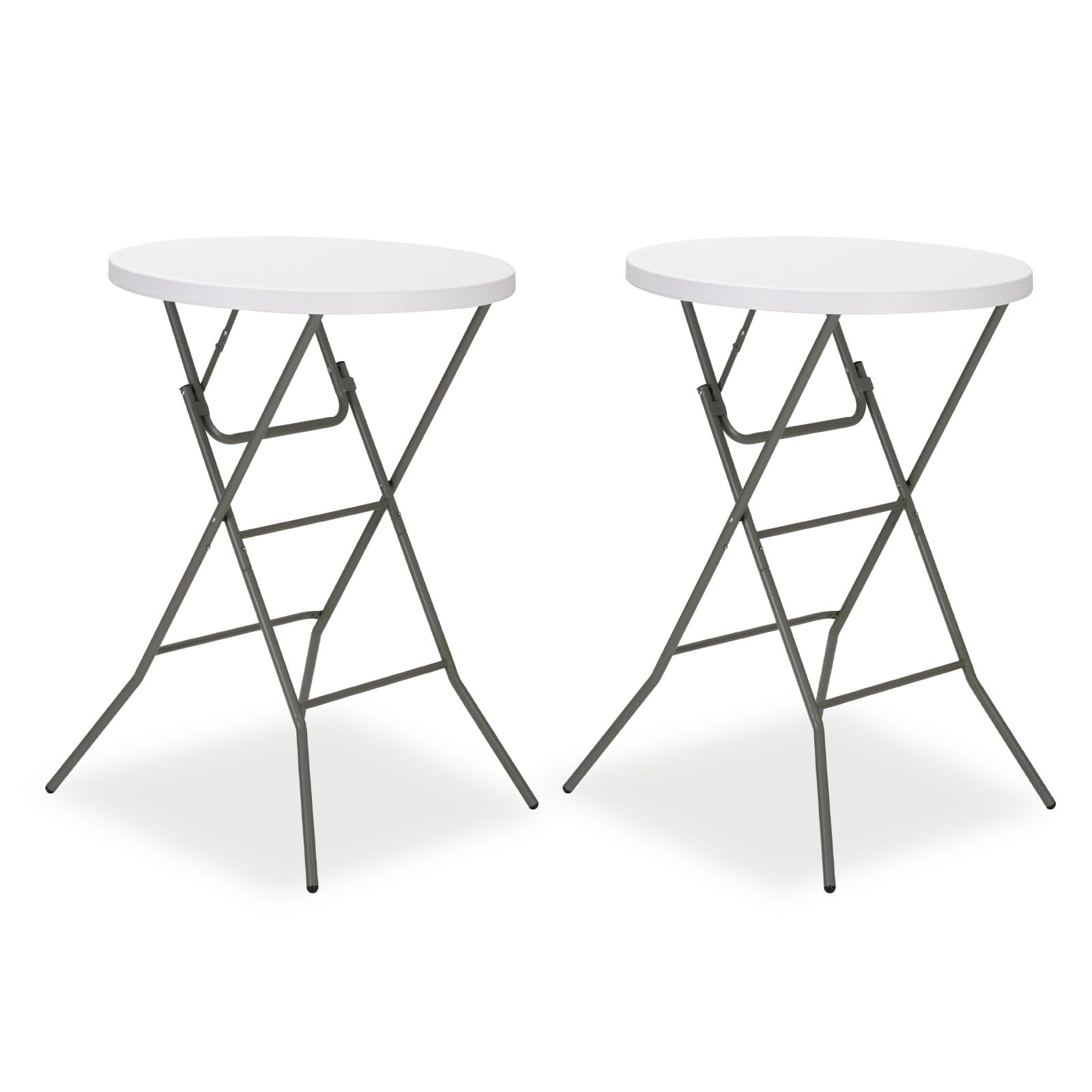 GlowitLian 32" Round Folding Table, Portable Bar Height Folding Table with Detachable Legs, Round Foldable Table with HDPE Top for Standing Parties,