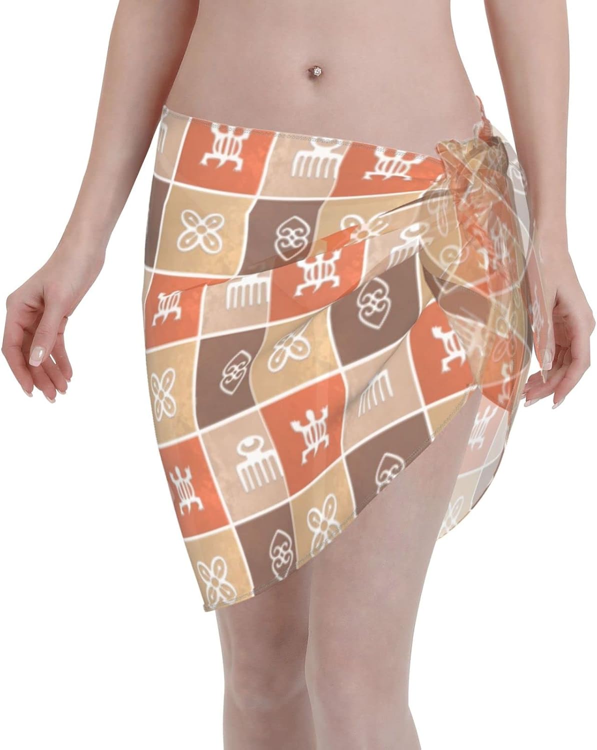 DKJlitter Women Chiffon Short Sarongs, Beach Wrap Skirts Bikini Swimsuit Cover Ups