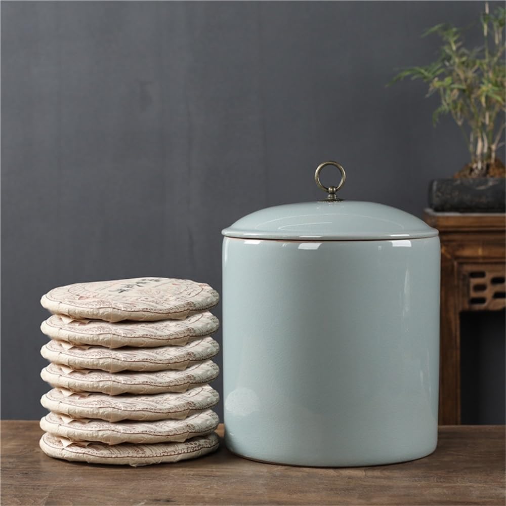 Lata de té Recipiente de Almacenamiento té a Granel Retro, Tarro cerámica Gran Capacidad, Taza, Caja Creativa for Pasteles, almacén for el hogar Carrito de té(B)