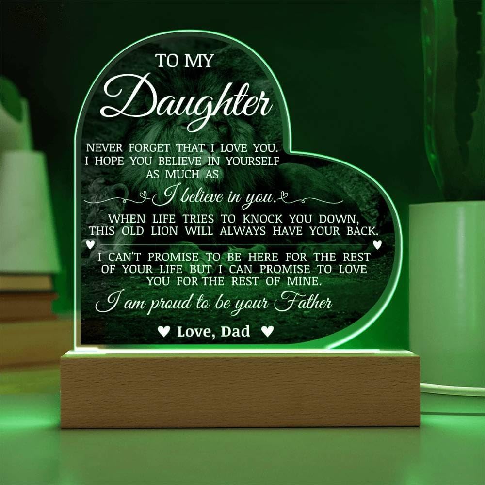 To My Daughter "I Am Proud to Be Your Father" Acrylic Heart Plaque, Dad's Love for Daughter, Unique Birthday Christmas Gift for Her, Inspirational Message on Plaque Gift for Daughter, Thoughtful - Image 2