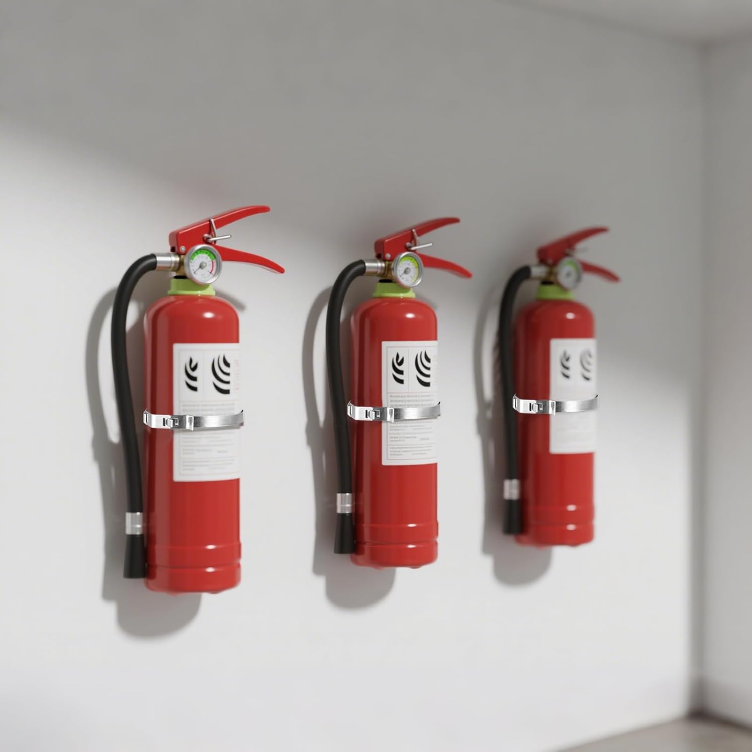 6 Pcs Fire Extinguisher Bracket 5 lb Black Stainless Steel Bracket Wall Mount Fire Extinguisher Holder for Home Vehicle Truck Boat