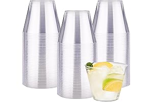 RACETOP 9 oz Clear Plastic Party Cups, Disposable Plastic Cups Perfect for Wine