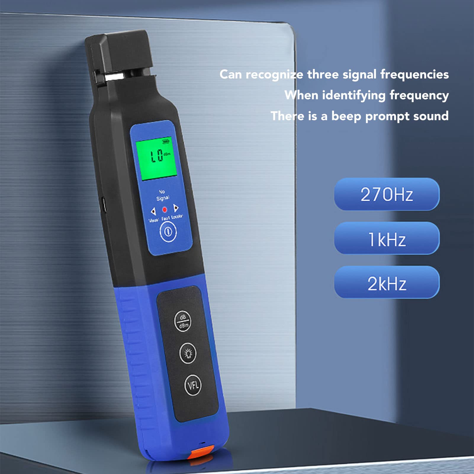 Optical Fiber Identifier, Glasfaser Identifikator Optische Faser Identifier Gebaut mit 10KM VFL,800-1700nm Optischer Leistungsmesser optisches Kabeltester, 10 Km Messentfernung