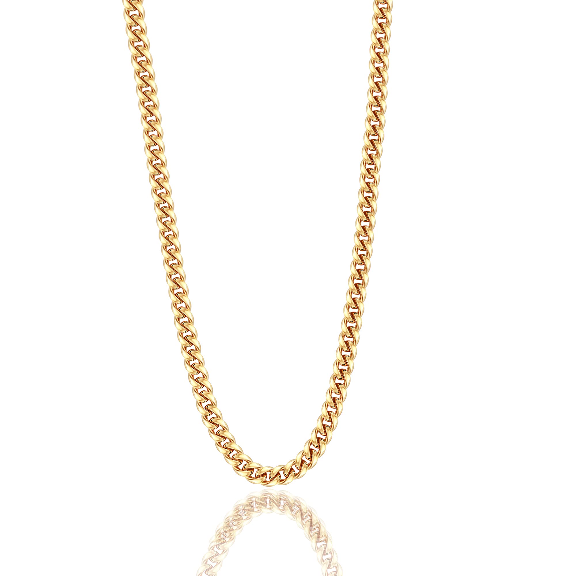 Stainless Steel Mens Cuban Link Chain Silver 18K Gold Chain for Men Hip Hop Mens Jewelry