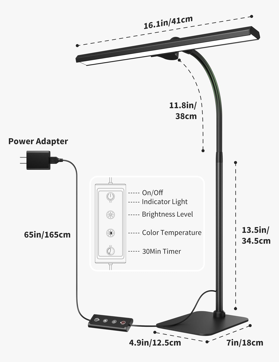 Architect LED Desk Lamp with Adjustable Gooseneck and Dimmable Settings
