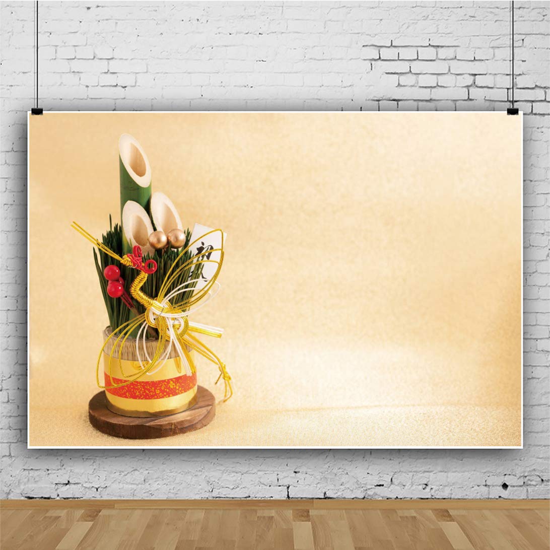 Amazon.co.jp: Qinunipoto 背景布 正月 門松 日本の正月飾り 和風 新年