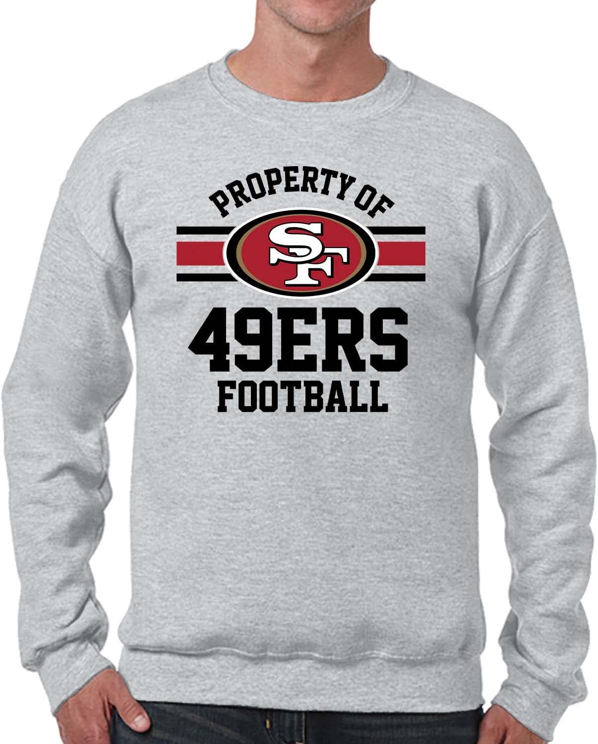 Team Fan Apparel NFL Adult Property Of Crewneck Fleece Sweatshirt - Men & Women - Stay Warm & Represent Your Team in Style