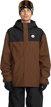 Volcom Mens Buckthreeeighty Snowboard Jacket 10k Waterproof 2-layer Shell, Zip Tech