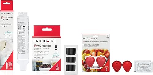 Frigidaire PureSource Ultra (EPTWFU01) y PureAir Ultra II (PAULTRA2) y PureFresh (FRPFUFV2) Kit combinado de filtro de agua y aire