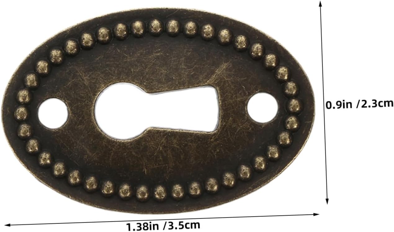 25pcs Vintage Oval Zinc Alloy Keyhole Cover Plate, 35x23mm