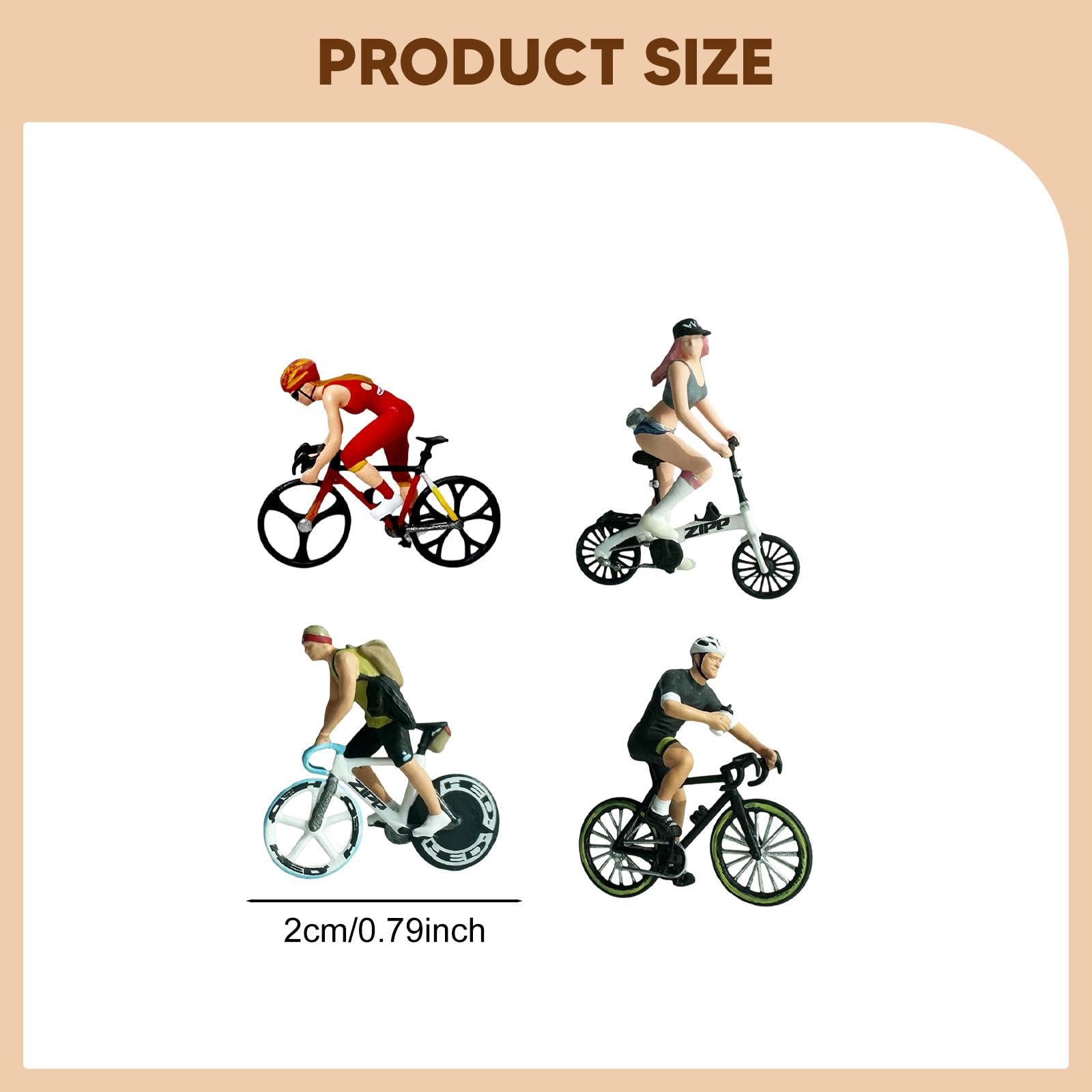 Set di 4 Figure di Ciclisti in 1:87 per Diorami da Giardino delle Fate.