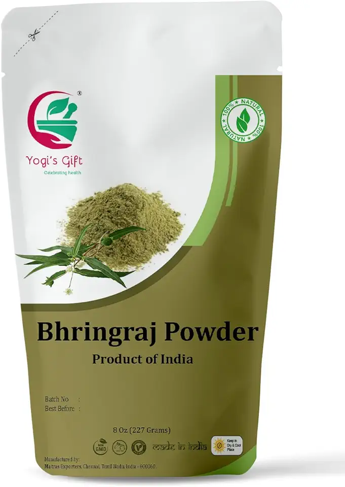 100% Pure Bhringraj Powder | 8 oz (227 grams) | Eclipta Alba | Karisalankanni Powder | False Daisy Powder | By Yogi's gift®