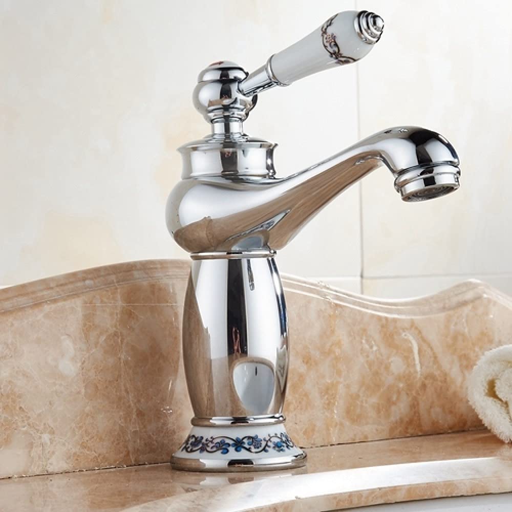 Mitigeur de lavabo en laiton bronze antique pour rénovation salle de bain