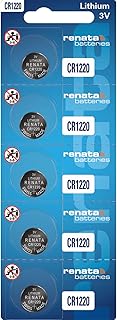 Renata CR1220 Batteries - 3V Lithium Coin Cell 1220 Battery (5 Count)