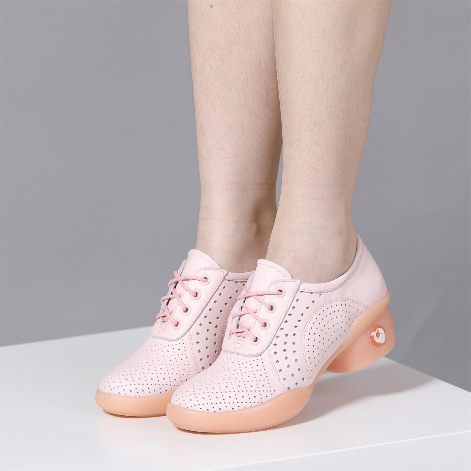 Damskie tenisówki do tańca z miękkim dnem cheerleaderek nowoczesne buty do tańca średni niski obcas oddychający