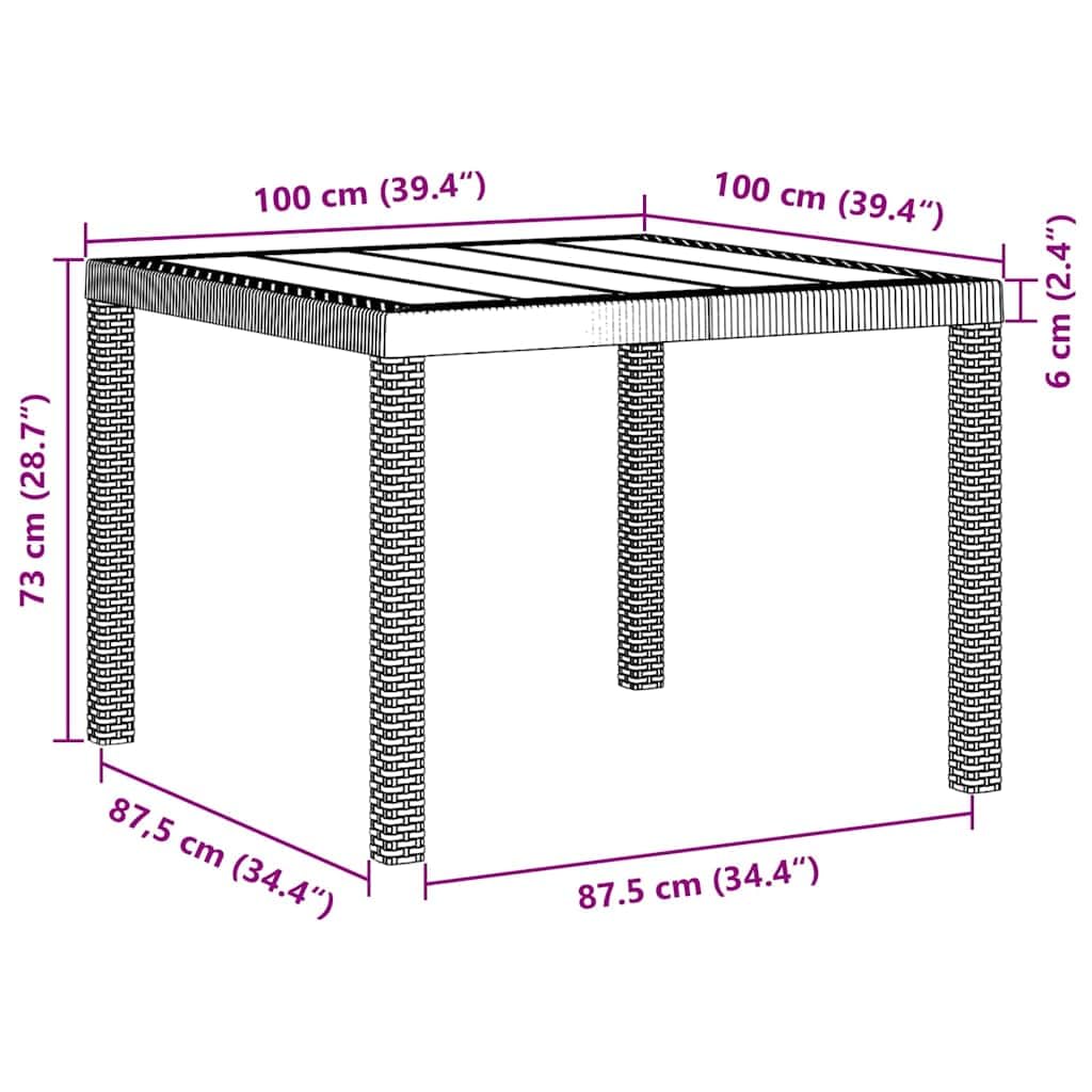 vidaXL Set da Pranzo per Giardino 5 PCS Grigio Chiaro Rattan Polt, Set da Pranzo all'aperto, arredo Giardino Moderno, Leggero per TACE, Tavolo Robusto per riunioni estive