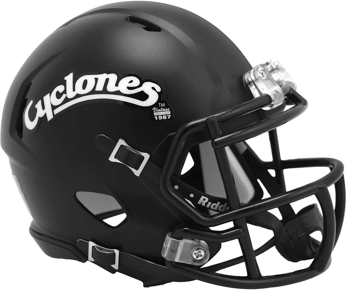 Iowa State Cyclones Black Script I Will! Revolution Speed Mini Football Helmet - New in Riddell Box
