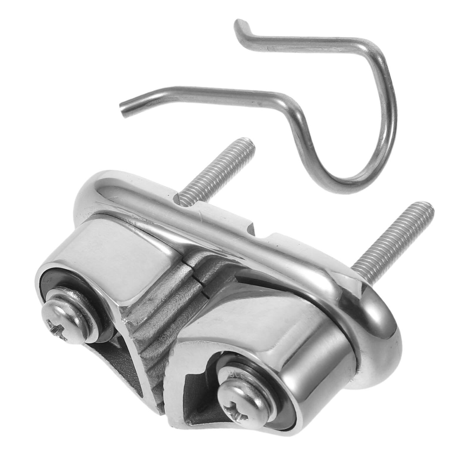 Cabilock Taquet Coinceur de Kayak en Acier Inoxydable avec Pince de Cordage Argenté, Installation Facile et Sécurité Renforcée pour Cordages de Voile et Kayak