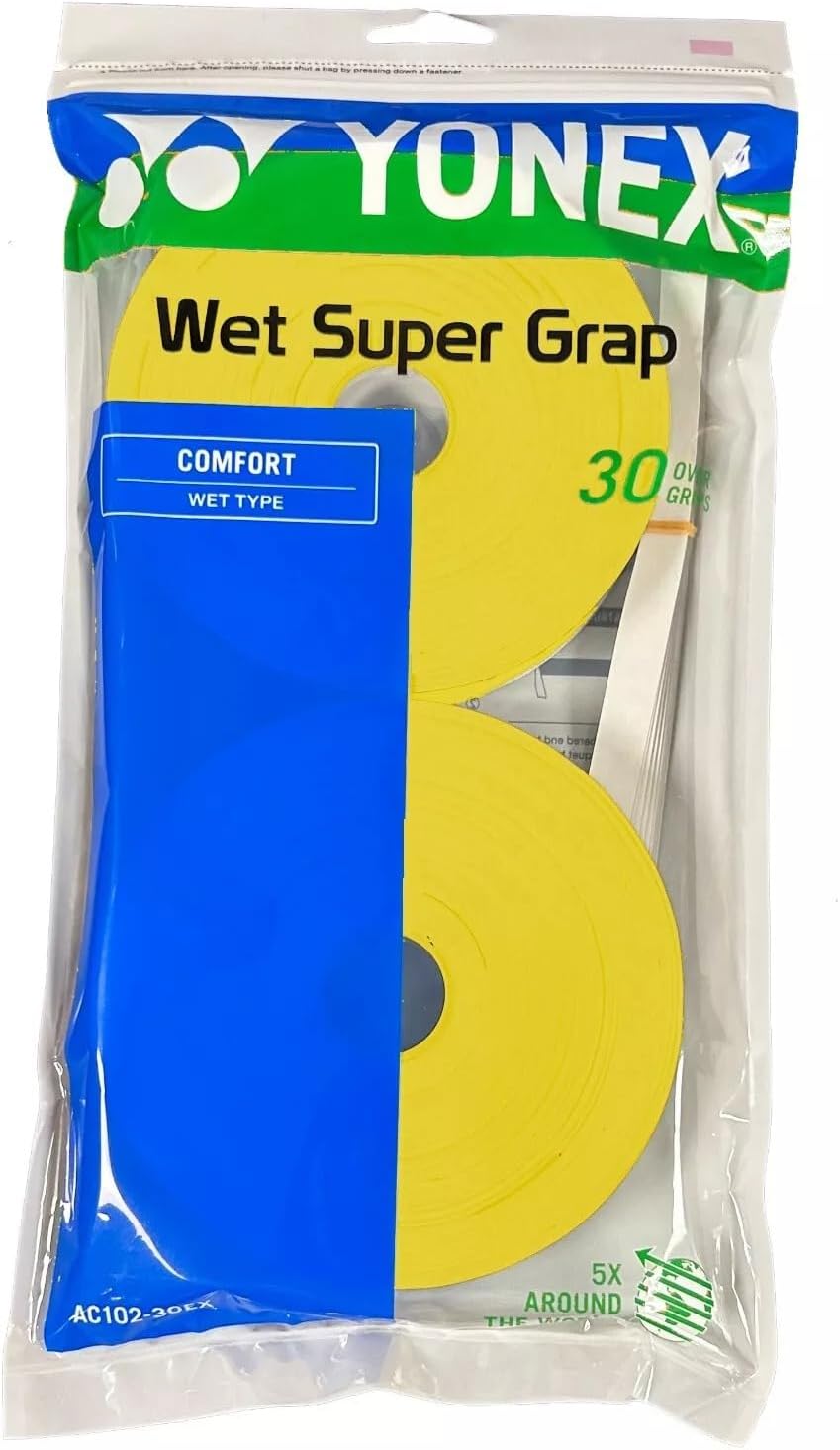 YONEX Wet Super GRAP Overgrip 30 Pack (Color Options)