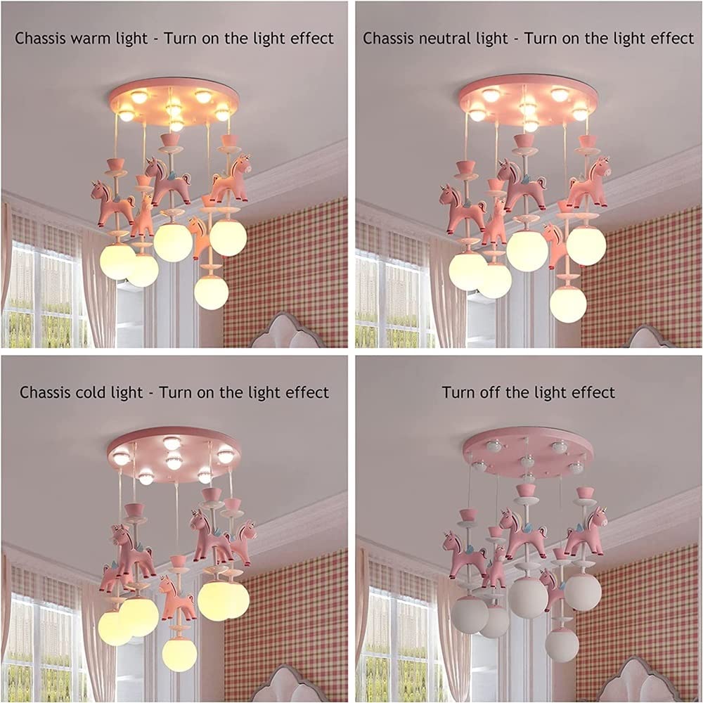 Oświetlenie sufitowe Cartoon Jednorożec Lampa sufitowa Nordic Dreamlike Pegasus Led Żyrandol Kreatywna prosta lampa wisząca LED Oświetlenie sufitowe dla chłopców i dziewcząt Sypial