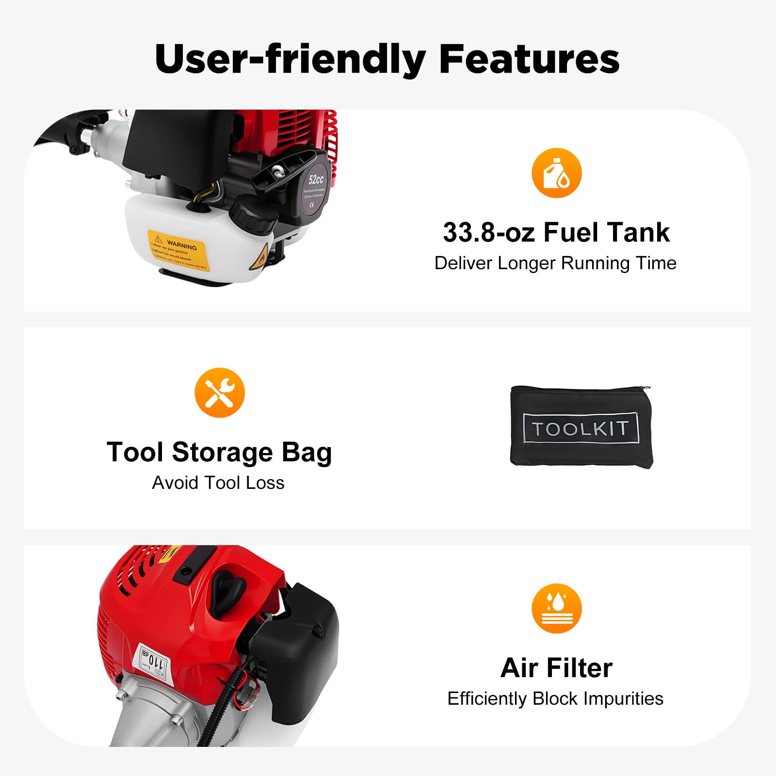 1700W Motorbesen Benzin Kehrmaschine Schneefräse Räumgerät Schnee Sweeper Schneeschieber Benzin Motorbesen Schneefräse 52CC Benzin Motorbesen Kehrmaschine Handkehrmaschine Kehrbesen