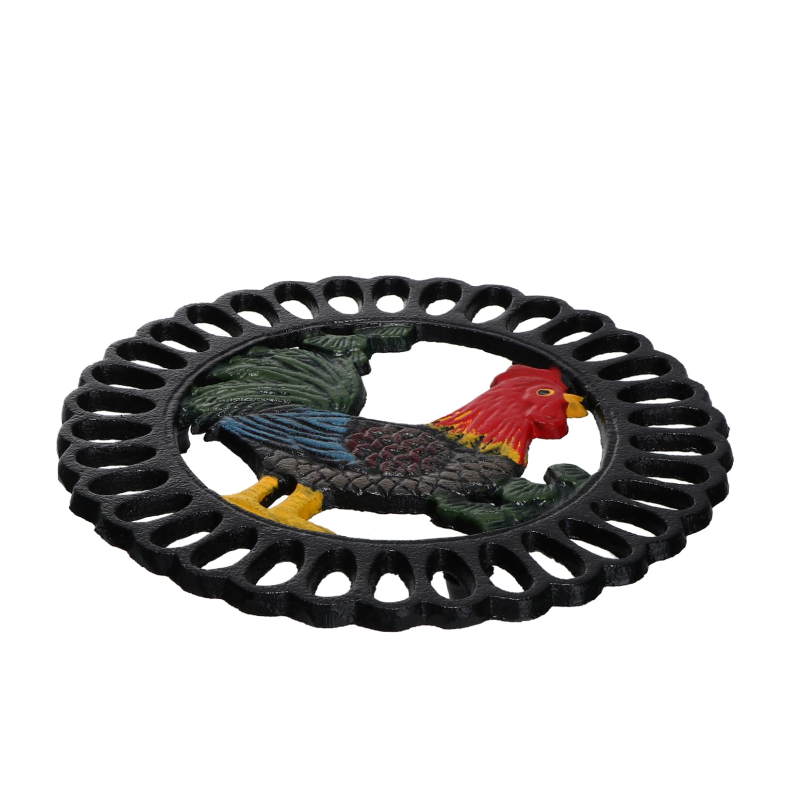 Sottopentola a Forma di Gallina in Ferro Decorativo, 1 Pezzo