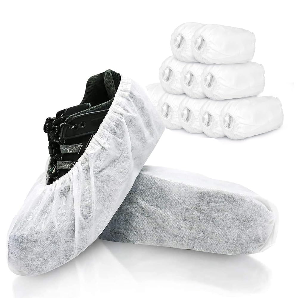 MAKINGTEC Disposable Shoe Covers, 100 Packs (50 Pairs) Boot Covers Non-Slip Shoe Covers for Indoor Shoe Protector Medical Boot Cover Rain Shoes Sneaker Bottom Protector Shoe Cover